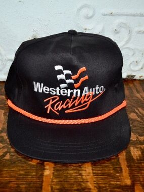 Vtg Western Auto Racing Snapback Hat Cap NOS